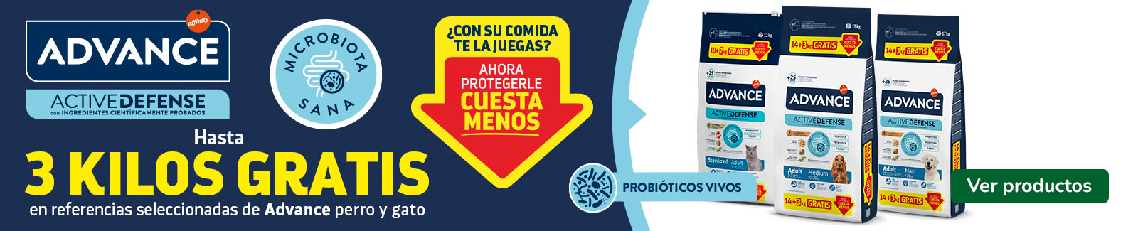 Advance: Hasta 3 kilos gratis con los sacos de pienso para tu peludo.