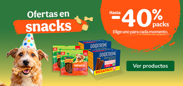 Hasta 40% dto en snacks para perros.