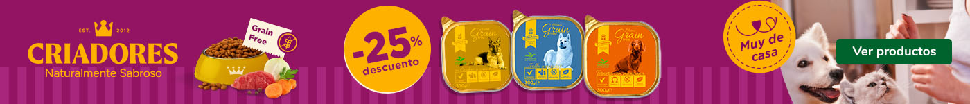 Criadores Grain Free: 33% dto en packs de comida húmeda para perros.
