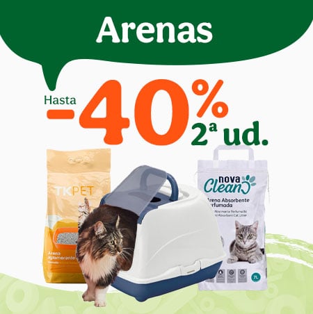 Hasta 40% dto 2ª ud arenas para gatos.