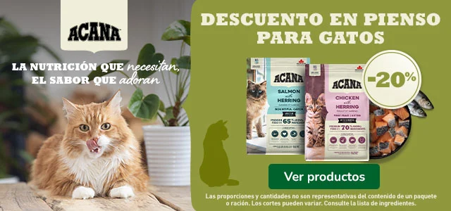 Acana: Hasta 20% dto en pienso para gatos.