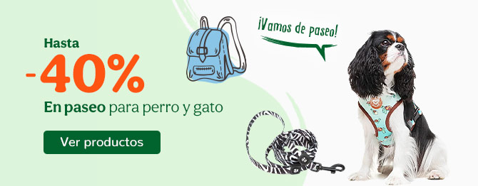 Hasta -40% dto en artículos de paseo para perro y gato