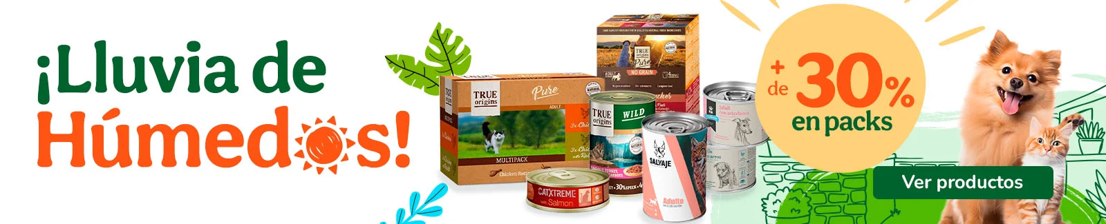 +30% dto en packs de comida h&uacute;meda para tu peludo.