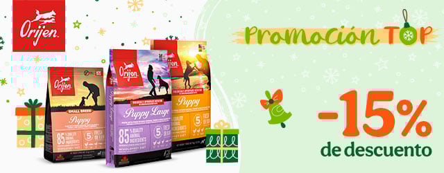 Orijen: 15% dto en piensos para cachorros.