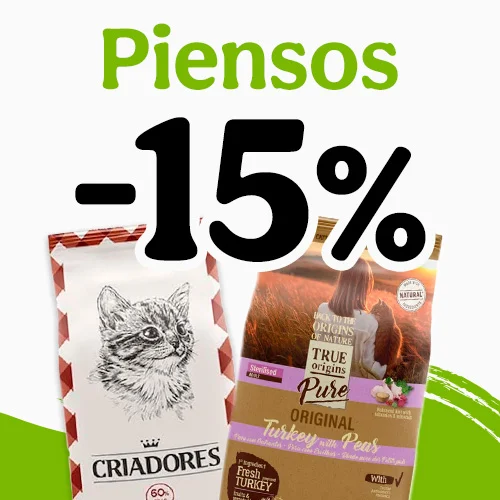 15% dto en pienso para tu gato.