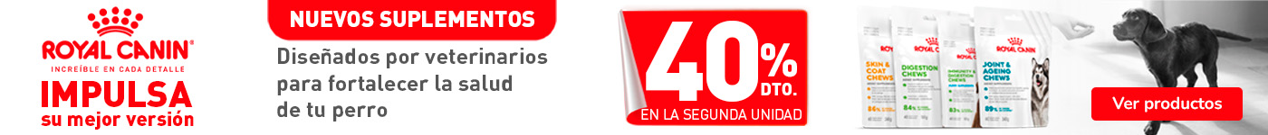 Royal Canin: 40% de descuento en la segunda unidad de suplementos para perros.