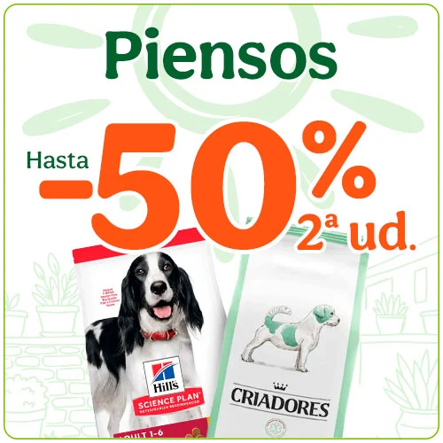 Hasta 50% dto en la 2ª ud de pienso para perro.