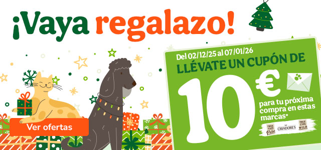 Obtén el cupón de Navidad por 10€ para tu peludo.
