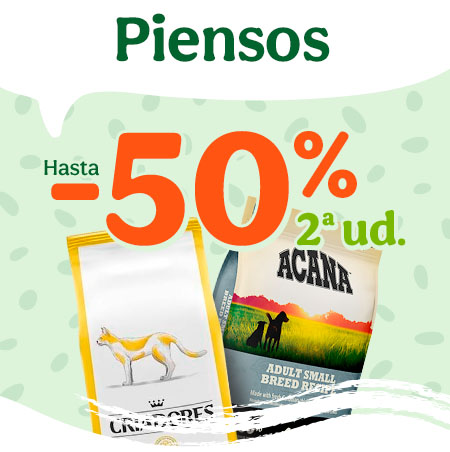Hasta -50% de dto en la 2ª ud en selección de pienso para perro y gato