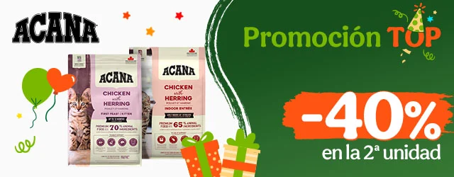 Acana: 40% dto en la 2ª unidad de pienso para gatos.