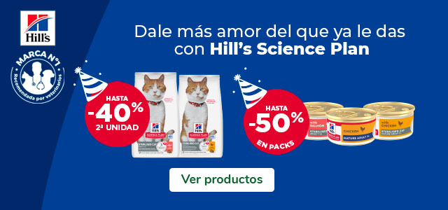 Hill's Science Plan: Hasta 40% dto en la 2ª unidad de pienso y hasta 50% dto en packs de comida húmeda para gatos.
