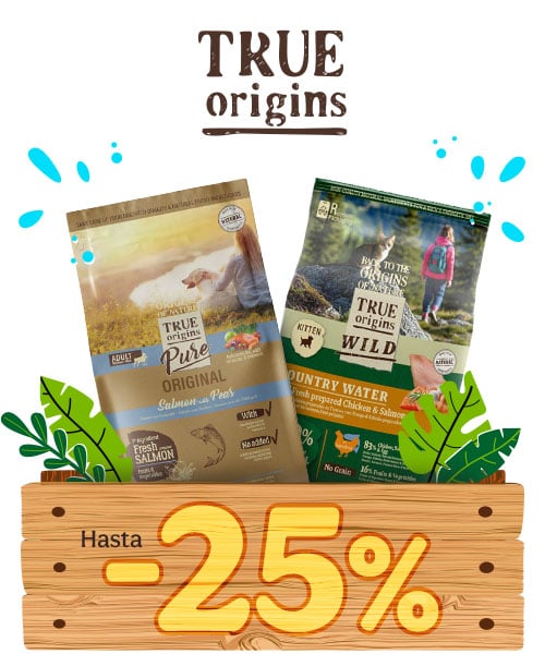 True Origins: Hasta 25% dto en pienso para tu peludo.