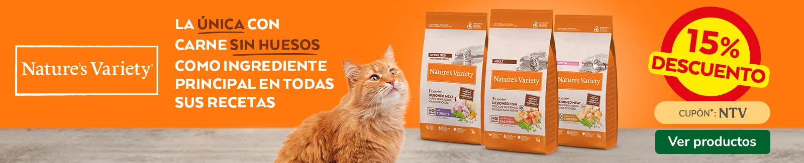 Natures Variety: 15% dto en piensos para gatos.