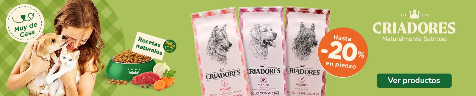 Criadores: Hasta 20% dto en pienso para perros.