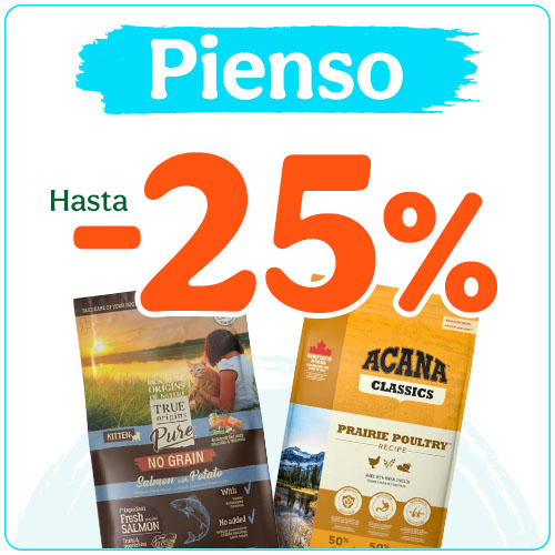 Hasta 25% dto en pienso para tu peludo.