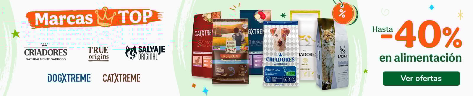 Hasta 40% dto en alimentaci&oacute;n con marcas exclusivas.
