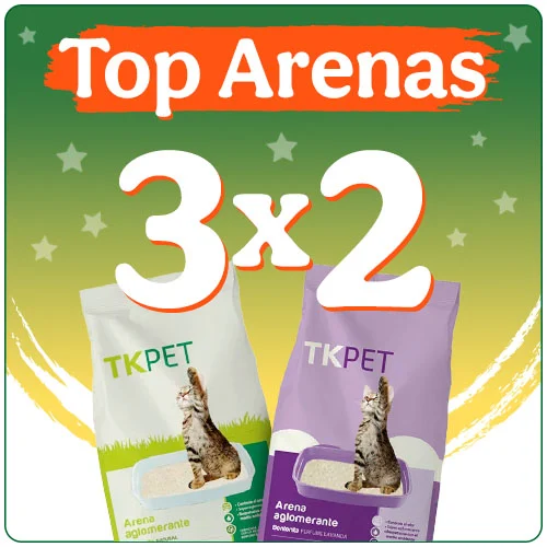 3x2 en arenas para gatos.