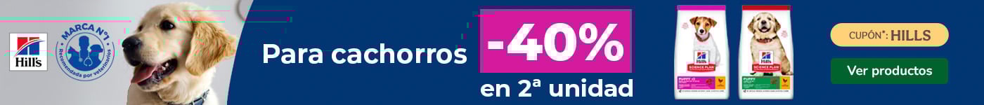 Hills Science Plan: 40% de descuento en la 2ª unidad de pienso para cachorros.