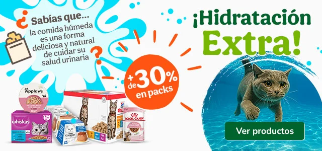 +30% dto en packs de comida húmeda para gatos.