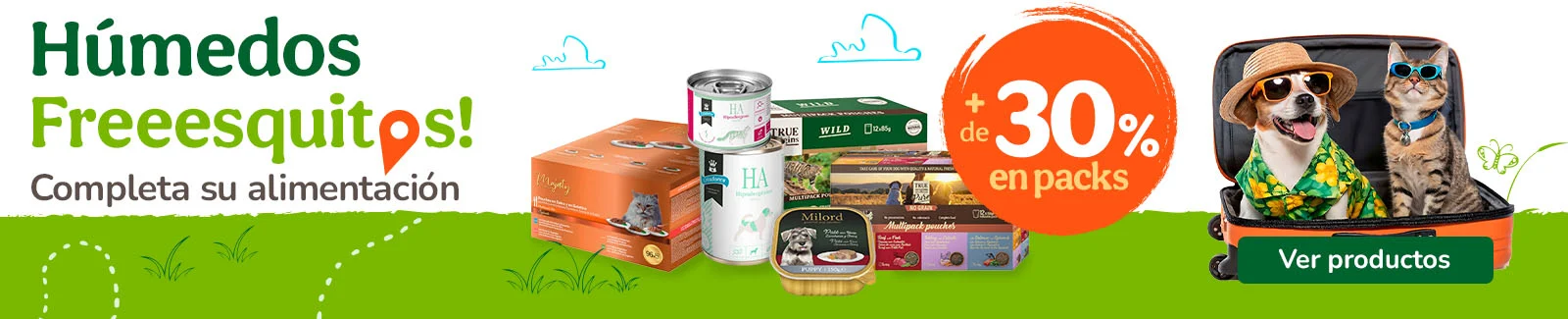 +30% dto en packs de comida h&uacute;meda para tu peludo.