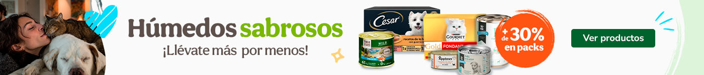 +30% dto en packs de comida húmeda para tu peludo.