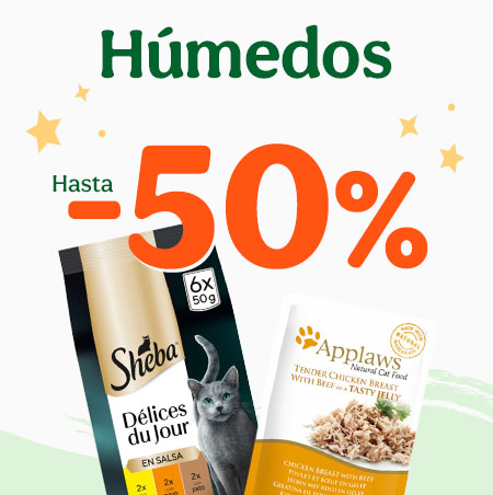 Hasta -50% de dto en selección de comida húmeda para gato