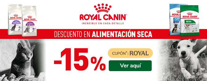 Royal Canin: 15% de descuento en pienso mixto para perros y gatos.