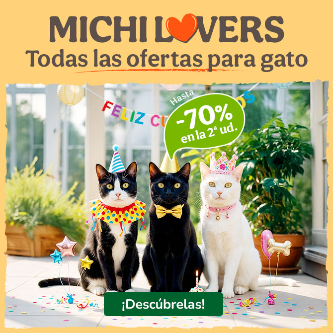 Hasta 70% dto en la 2ª unidad en una amplia selección de productos para tu gato.