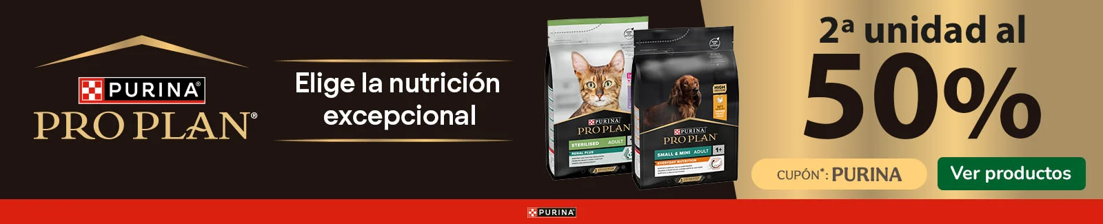 Pro Plan: 50% dto en la 2&ordf; unidad de pienso para tu peludo.