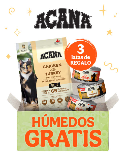 Acana: Pienso para gatos con húmedos de regalo.