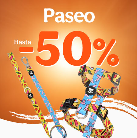 Hasta 50% dto en accesorios de paseo para tu peludo.