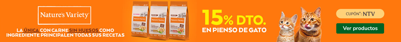 Nature's Variety: 15% dto en pienso para gatos.