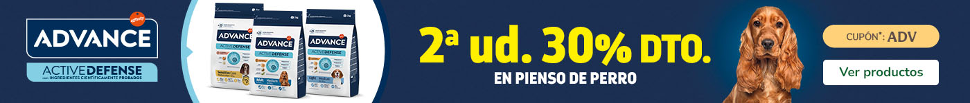 Advance: 30% dto en la 2ª ud de pienso para perros.