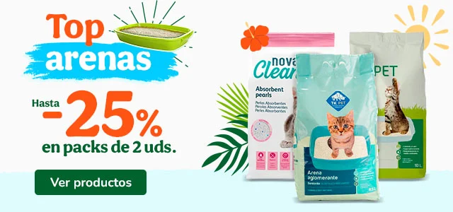 Hasta 25% dto en packs de 2 arenas.
