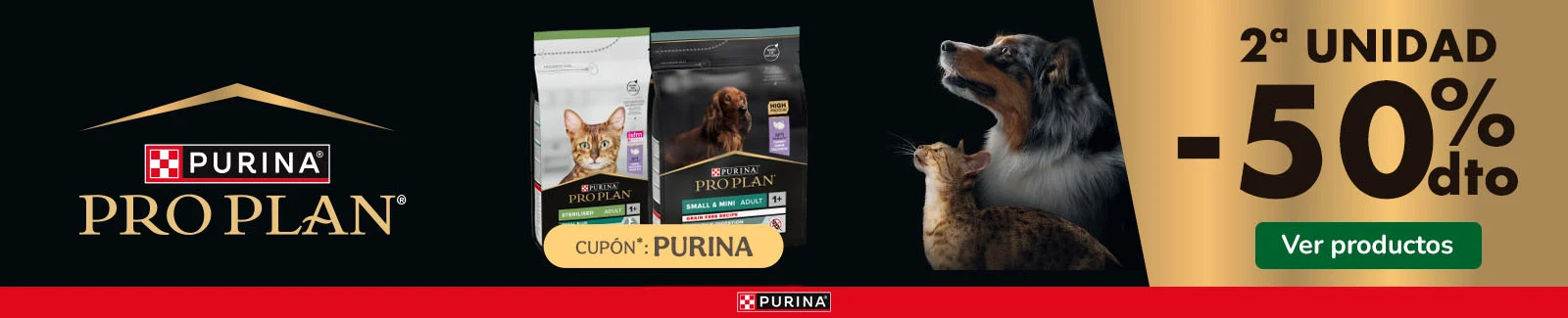 Pro Plan: Hasta 50% dto en la 2&ordf; unidad de pienso para tu peludo.