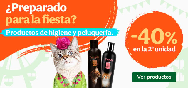 40% dto en la 2ª unidad de productos de higiene y peluquería para gatos.