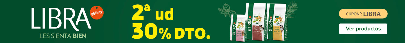 Libra: 30% dto en la 2ª ud de pienso para perros.