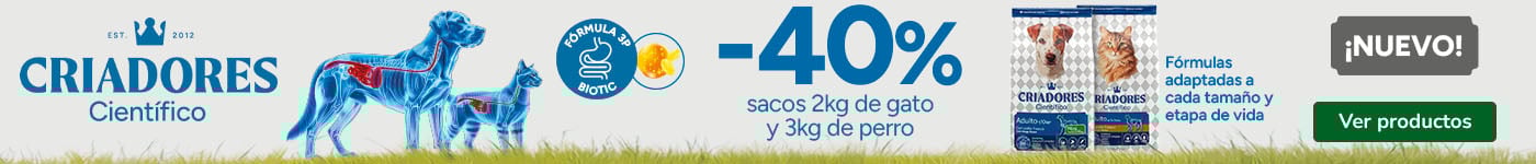 ¡Novedad! Criadores Científico: 40% dto en piensos para tu peludo.