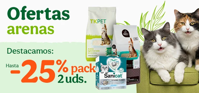 Hasta 25% dto en packs de 2 arenas.