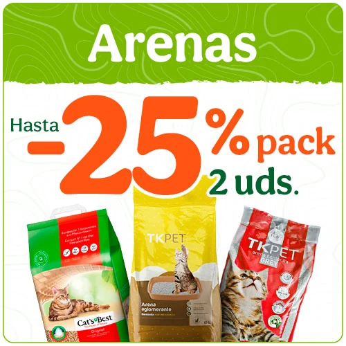 Hasta 25% dto en packs de 2 arenas.