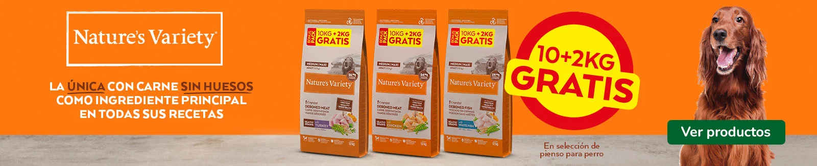Nature's Variety: Pienso para perros con con kilos gratis.
