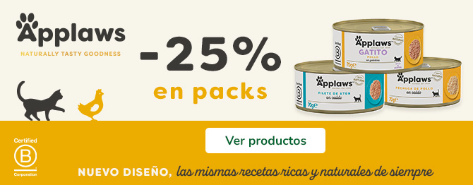 Applaws: 25% de descuento en packs de comida húmeda para gatos.