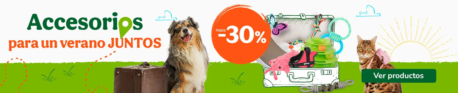 Hasta 30% dto en accesorios para tu peludo.
