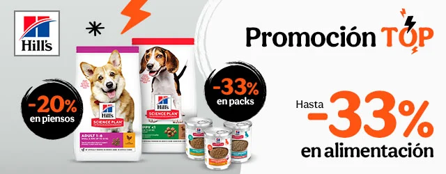 Hills Science Plan: 20% dto en pienso y 33% dto en packs húmedos para perros.