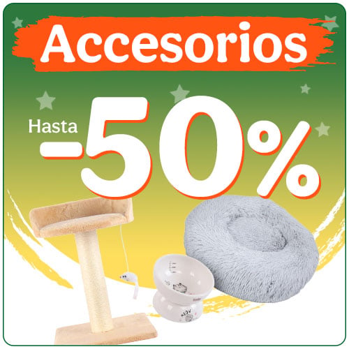 Hasta 50% dto en accesorios para gatos.