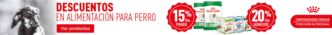 Royal Canin: Hasta 15% dto en pienso y 20% dto en packs de comida húmeda para perros Mini.