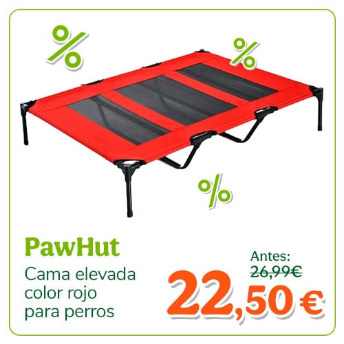 PawHut cama elevada color rojo para perros