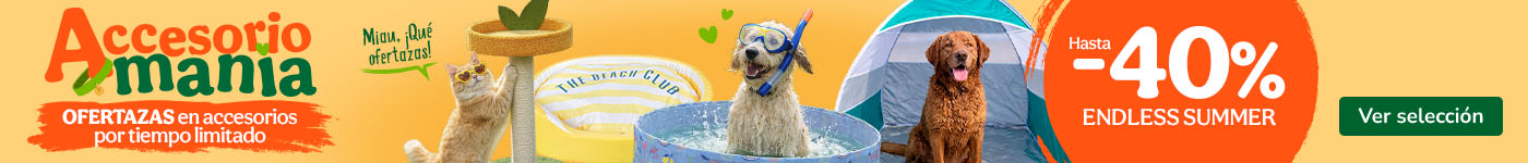 Hasta 40% dto en accesorios para tu peludo.