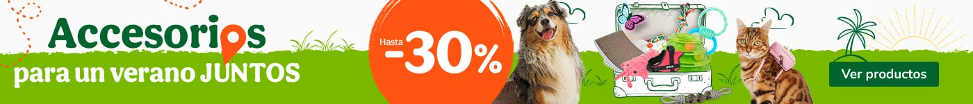 Hasta 30% dto en accesorios para tu peludo.