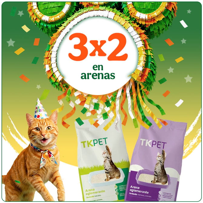 3x2 en arenas para gatos.